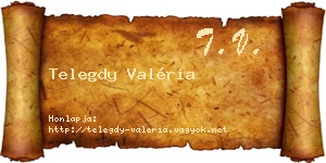 Telegdy Valéria névjegykártya