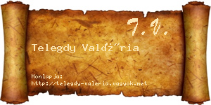 Telegdy Valéria névjegykártya